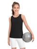 Auranso Girls Tank Tops Racerback Sleeveless UPF 50+ Quick Dry Athletic Shirts Sports Dance Workout Tops Black 13-14 Years view 2