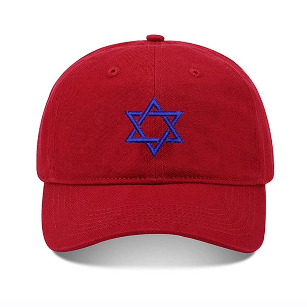 Baseball Hats Mens Women Israel Star of David 2 Embroidered Unisex Classic Adjustable Outdoor Dad Cap for Men (Beige,7 1/2)