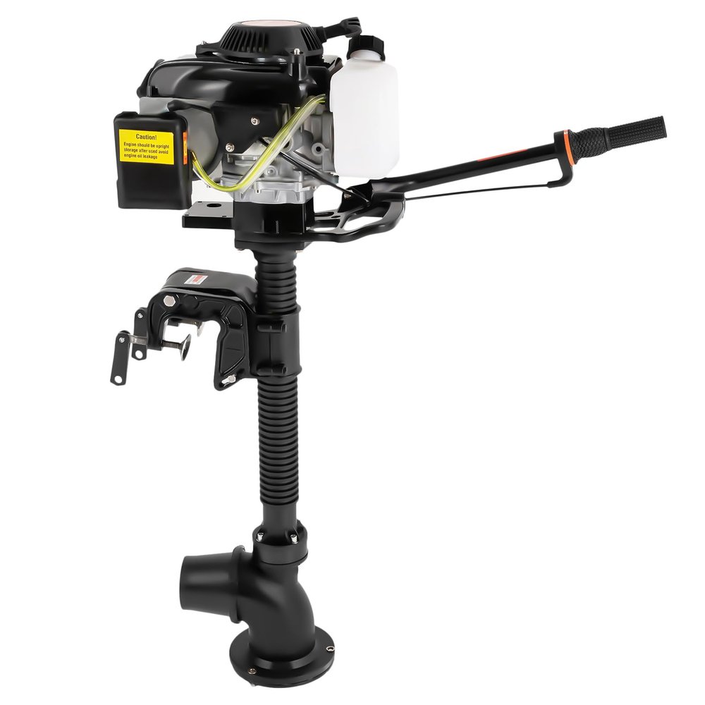 4HP Outboard Motor, 4 Stroke CDI Ignition System, Air-Cooled Injection Pump, 55CC Marine Engine for Rubber, Wooden & Fishing Boats