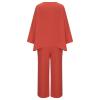 Womens Cotton Linen 2 Piece Outfits Set Loose Long Sleeve Shirts and Wide Leg Pants Suit with Pockets with Pockets view 4
