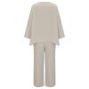 Womens Cotton Linen 2 Piece Outfits Set Loose Long Sleeve Shirts and Wide Leg Pants Suit with Pockets with Pockets view 3