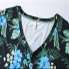 Vozanet Women's Pajamas Set Soft V Neck Sleepwear Top and Capri Pj Lounge Sets Plus Size Novel Floral Design Elegant Loungewear Capri Sets, Full Blue/Black, 3X-Large view 4