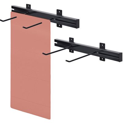 Tandefio Yoga Mat Wall Mount Rack Adjustable Exercise Mat Storage Shelf Hanging Foam Roller Organizer with 2 Hooks for Fitness Home Gym Workout