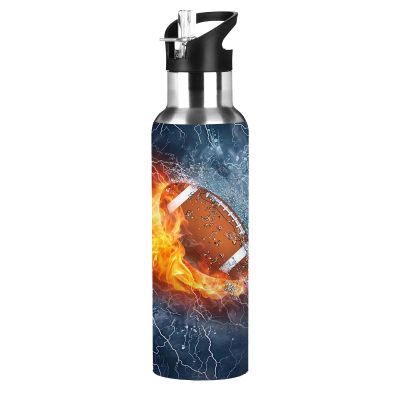 Kaifanee Football Tumbler Cup Travel Mug, Stainless Steel Vacuum Water Coffee Tumbler Cup 20oz, Travel Mug For American Football Lover Birthday Gifts