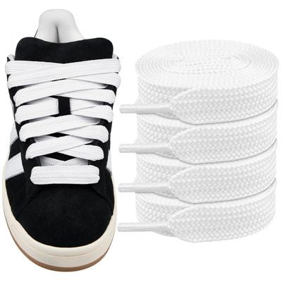 Endoto 2 Pairs Fat Shoelaces for Adidas Campus 00s,16MM Chunky Thick Flat Wide Jumbo Shoe Laces Replacement Laces for Sneaker shoes(Color:White,Size:36Inch)