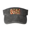 3D Pizza Pepperoni Print Denim Sun Visor Cap Versatile Unisex Design,for Outdoor Activities and Daily Wear view 1