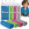 4 Pack Mini Cooling Towels (30"x9") - Kids Cooling Towel, Soft Breathable Cooling Neck Wraps with UPF 50 Sun Protection for Boys Girls Running Exercise Parent-child Activities School Outdoor Sports view 1