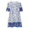 Blue Boho Summer Dress for Womens Floral Maxi Dresses Casual Short Sleeve Long Beach Dress 2024 view 3