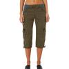 Womens Cargo Capris Summer Casual Drawstring Low Waisted Jogger Hiking Pants Lightweight Outdoor Cotton Capri Pants Lightweight Cargo Pants Y2k Breathable Baggy Pants Wide Leg Crop Pants for Women view 3