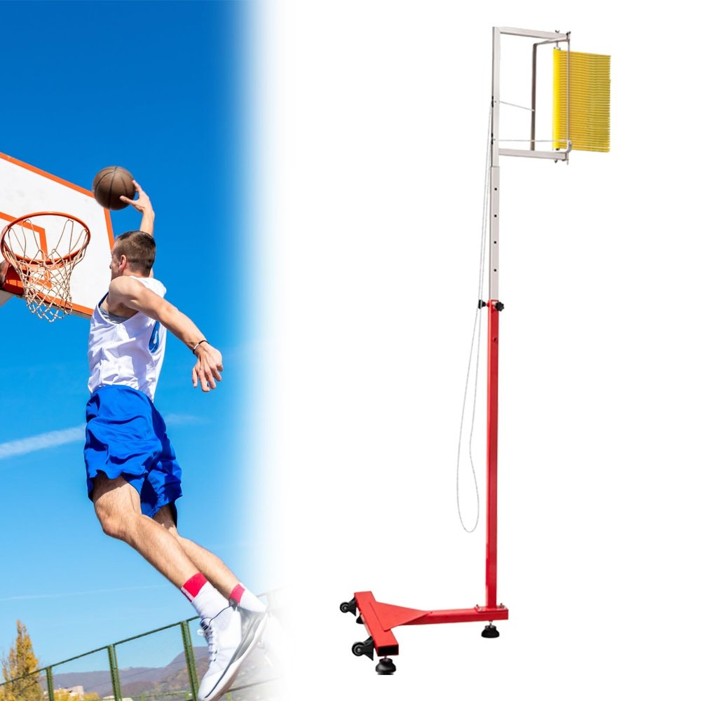 KYZTMHC Vertical Jump Measurement Tool Sport Vertical Jump Pole with Wheels Standing Heavy Duty Vertical Leap Measurer Jumping Ability Measure (Color : Yellow, Size : 5.5-11.8ft)