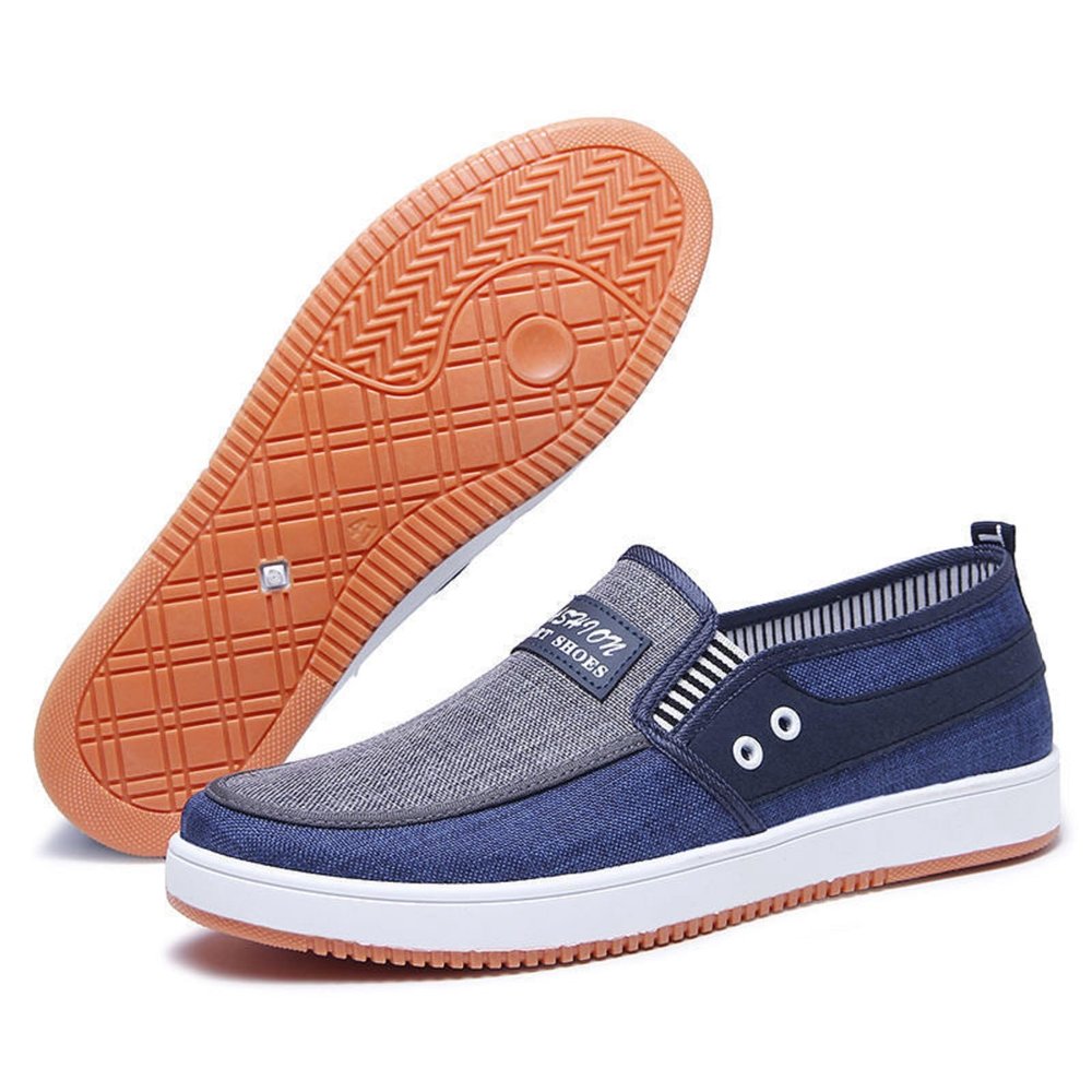 Men's Loafers Casual Slip On Canvas ShoesLightweight Breathable Walking Driving Shoes for All Seasons Size 9.5 Blue