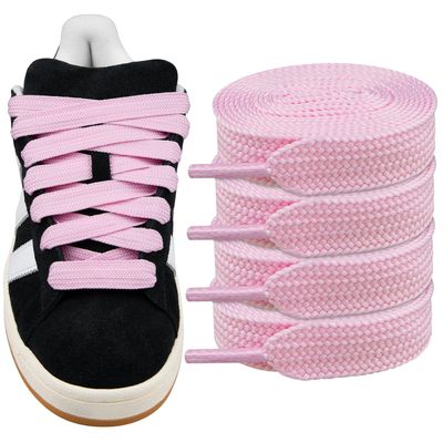Endoto 2 Pairs Fat Shoelaces for Adidas Campus 00s,16MM Chunky Thick Flat Wide Jumbo Shoe Laces Replacement Laces for Sneaker shoes(Color:Pink,Size:54Inch)