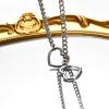 Qitian Stainless Steel Adjustable Lariat Y-Necklace for Men,Punk Gothic Cuban Necklace Jewelry,Heart O-ring Slip Chain Necklace for Women (24'', Love Heart, Silver), QT-24Y view 4