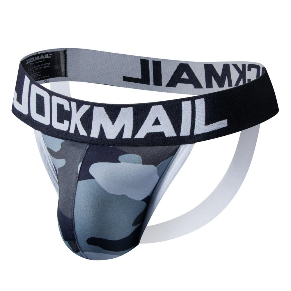 JOCKMAIL Men's Jockstraps Underwear Athletic Supporter Breathable Jock Strap Sexy Thong Athletic Supporters (US, Alpha, Large, Regular, Regular, Grey)