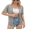 Iandroiy Women's Summer Lightweight Cardigan Short Sleeve Open Front Casual Loose Cover Ups (Large, Grey) view 1