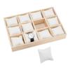 PH PandaHall 12 Slot Wooden Watch Organizer Tray Display Holder with Removable PU Leather Pillows, Stackable Jewelry Bracelet Storage Tray for Drawer Watch Display Showcase, White view 1