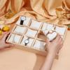 PH PandaHall 12 Slot Wooden Watch Organizer Tray Display Holder with Removable PU Leather Pillows, Stackable Jewelry Bracelet Storage Tray for Drawer Watch Display Showcase, White view 3