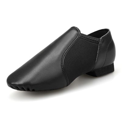 Stelle Jazz Shoes for Girls and Boys PU Leather Slip-On Jazz Dance Shoes (Toddler/Little Kid/Big Kid)(SJ06-Black,4.5MB