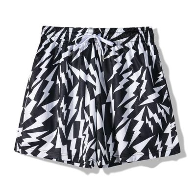 BOOMLEMON Mens Mesh Graphic Print Shorts Casual Fashion Cool Shorts Retro Active Gym Streetwear Short Pants(Novelty Little Lightning XS)