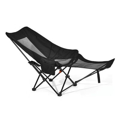2pcs Beach Chair Lounger Lightweight Beach Chair with Foot Rest Portable Recliner for Adults with Adjustable Backrest Storage Bag Folding Camping Chair for Fishing Outside Sports Picnic,Black, 1