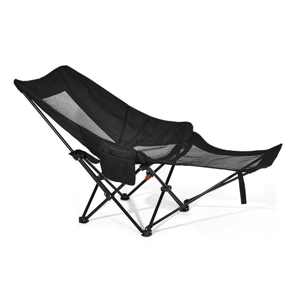 2pcs Beach Chair Lounger Lightweight Beach Chair with Foot Rest Portable Recliner for Adults with Adjustable Backrest Storage Bag Folding Camping Chair for Fishing Outside Sports Picnic,Black, 1