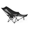 2pcs Beach Chair Lounger Lightweight Beach Chair with Foot Rest Portable Recliner for Adults with Adjustable Backrest Storage Bag Folding Camping Chair for Fishing Outside Sports Picnic,Black, 1 view 1