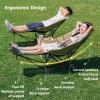 2pcs Beach Chair Lounger Lightweight Beach Chair with Foot Rest Portable Recliner for Adults with Adjustable Backrest Storage Bag Folding Camping Chair for Fishing Outside Sports Picnic,Black, 1 view 2