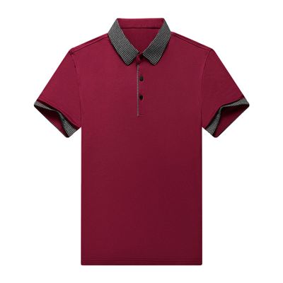 NineFit Basics Men's Short Sleeve Shirt Muscle Outdoor Tactical Army Polo Shirts Slim Fit Business Muscle Solid Color Henley Top (4X-Large,Wine Red)