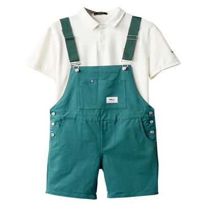 GINZOUS Men's Y2K Fancy Color Bib Overalls Shorts Size 29 Turquoise