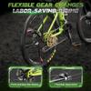 MarKnig 26 Inch Adult Folding Bikes/Mountain Bikes, 21 Speeds Mountain Bicycles with Full Suspension, Dual Disc Brake, High Carbon Steel Frame, Foldable Bike for Men/Women/Teen, LH-Green view 4