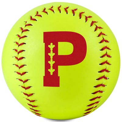 CybGene Initial Softball Gifts for Girls Teenager for Senior Night Birthday Graduation Christmas, Softball Ball for Team 12" - P
