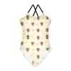 Bee Insect Girls One Piece Swimsuits Cute Bee Sport Halter Swimwear Beach Bathing Suit 7-8T view 1