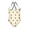 Bee Insect Girls One Piece Swimsuits Cute Bee Sport Halter Swimwear Beach Bathing Suit 7-8T view 2