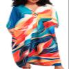 Caftans for Women Swimwear Baggy Beach Cover Up Dress Wave Striped Printed Colorful Maxi Kaftan Bohemian Turkish Sundress view 1