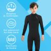 OMGear Kids Wetsuit 3mm Neoprene Full Wet Suit Long Sleeve Dive Suit Thermal Swimwear Junior Boys Scuba Diving Surfing Snorkeling Gear(Black,12) view 4