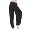 Women Pants High Waisted Yoga Pants Hippie Pants Boho Beach Plus Size Palazzo Pants Yoga Pants Closing Small (Black, S) view 2
