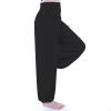 Women Pants High Waisted Yoga Pants Hippie Pants Boho Beach Plus Size Palazzo Pants Yoga Pants Closing Small (Black, S) view 4