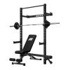 RitFit Multi-Functional Folding Squat Rack for Home Gym, 2.36'' x 2.36'' Wall Mounted Squat Rack with Attachments - Space Saving Squat Power Rack, Black view 1