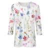 Plus Size Sleeveless Tops Three Quarter Sleeve Tops Woman Crewneck Cute Shirts Casual Print Blouses Length T Shirt 2024 4X-Large 03-Beige view 4