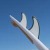 nanazero Honeycomb Thruster Fin I Single tab Cool Gray M - Surfboard fins, shortboard, Midlength view 4