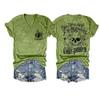 MOGUI Dont Be Part of The Problem Skeleton T Shirt Dont Be Part of The Problem Be The Whole Problem Shirt Fun Graphic Tee Casual Vintage Tshirts Funny Vneck Fun Loose T-Shirt Green, 5X-Large view 1