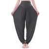 Women Pants High Waisted Yoga Pants Hippie Pants Boho Beach Plus Size Palazzo Pants Yoga Pants Closing (Dark Gray, M) view 1