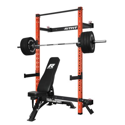 RitFit 2.36'' x 2.36'' Folding Squat Rack for Home Gym