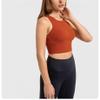 Lymzpwg Women's Yoga Vest High-Intensity Shock-Proof Shaping Running Fitness Sports Bra with Padding (Color : Brick red, Size : X-Large) view 3