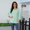 3/4 Sleeve Women Tops Three Quarter Sleeve Tops Woman Crewneck Cute Shirts Casual Print Blouses Length T Shirt 2024 Xx-Large 02-Green view 4