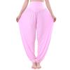 Women Pants High Waisted Yoga Pants Hippie Pants Boho Beach Plus Size Palazzo Pants Yoga Pants Closing Small (Pink, M) view 1
