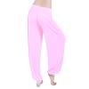 Women Pants High Waisted Yoga Pants Hippie Pants Boho Beach Plus Size Palazzo Pants Yoga Pants Closing Small (Pink, M) view 2