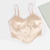 LMSXCT Women Sexy Satin Adjustable Spaghetti Strap Crop Top Silk Tank Top Corset Y2K Fashion Bustier Party Clubwear Cami Tops Beige view 2