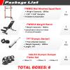 RitFit Multi-Functional Folding Squat Rack for Home Gym, 2.36'' x 2.36'' Wall Mounted Squat Rack with Attachments - Space Saving Squat Power Rack, Orange view 2