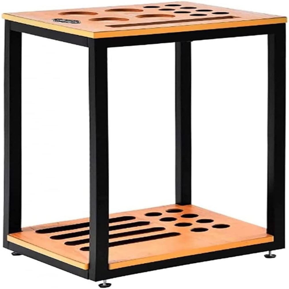 GLWJXSD Billiard Pool Cue Rack Wooden Pool Cues Racks, Display Floor Pool Cue Storage Stand Holds 8 Cues, Pool Rack Holder for Fishing Rod Golf Club Billiards Stick Holder